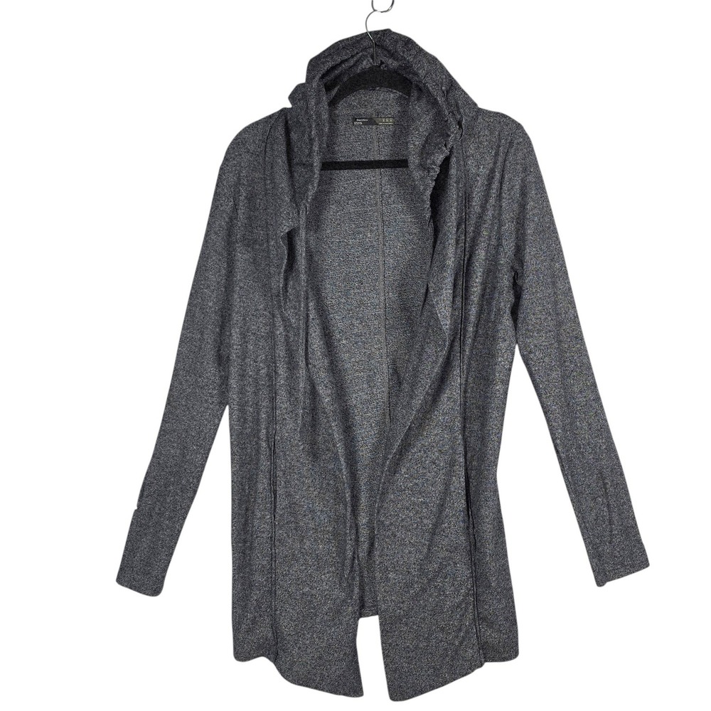 Bershka Menswear Charcoal Grey Marled Open Front Hooded‎ Cardigan Sweater Medium